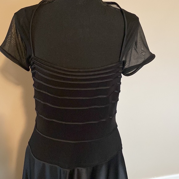 Tadashi Black evening gown long, mesh stripes beautiful, s:L - Picture 5 of 7